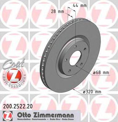 гальмівний диск ZIMMERMANN 200.2522.20