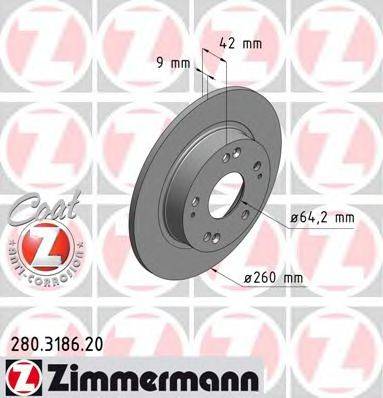Тормозной диск ZIMMERMANN 280.3186.20
