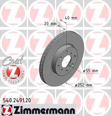 Тормозной диск ZIMMERMANN 540.2491.20
