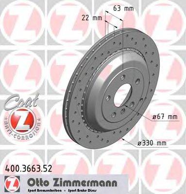 Тормозной диск ZIMMERMANN 400.3663.52