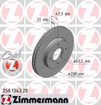 Тормозной диск ZIMMERMANN 250.1343.20
