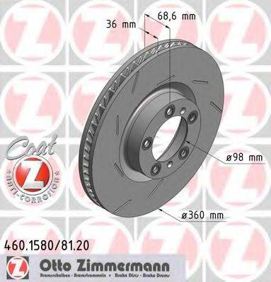 Тормозной диск ZIMMERMANN 460.1580.20