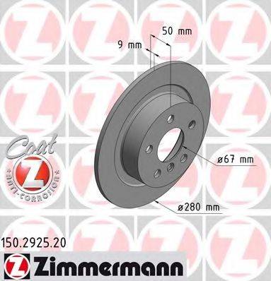 Тормозной диск ZIMMERMANN 150.2925.20